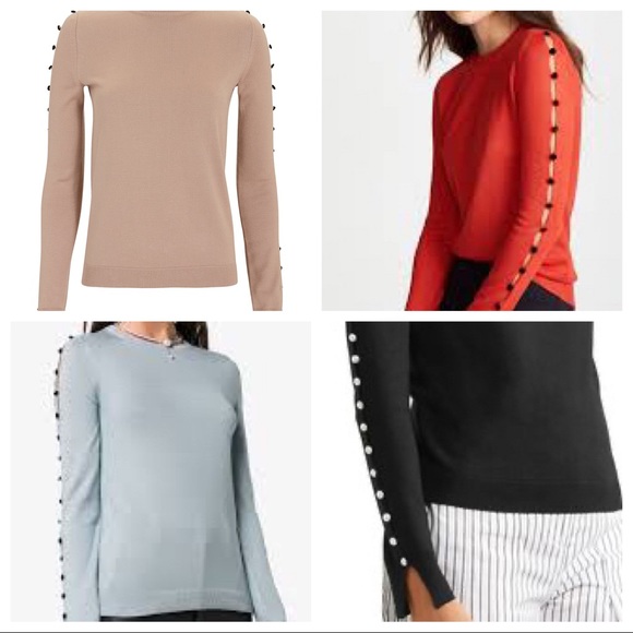 🛑 STOP! SOLD! ADEAM pale peach  button sleeve top - Picture 2 of 8